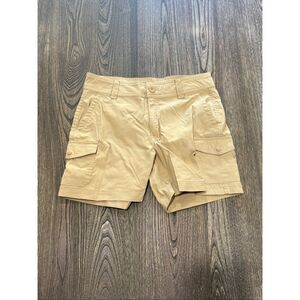 Eddie Bauer Womens Cargo Shorts Mid-Rise Khaki Utility Outdoor Beige Size 4